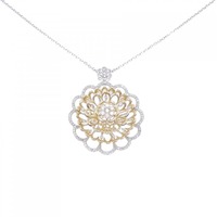 K18WG/K18YG フラワー ダイヤモンド ネックレス 1.00CT