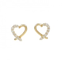 【新品】K18YG ハート ダイヤモンド ピアス 0.20CT