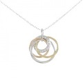 750スリーカラー/K18WG ダイヤモンド ネックレス 0.13CT