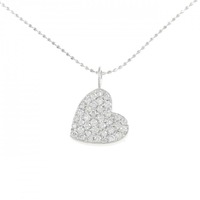 K18WG ハートパヴェ ダイヤモンド ネックレス 0.412CT
