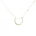 K18YG ホースシュー ダイヤモンド ネックレス 0.30CT