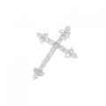 K18WG クロス×フラワー ダイヤモンド ペンダント 0.50CT