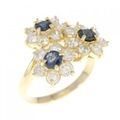 K18YG フラワー サファイヤ リング 0.51CT