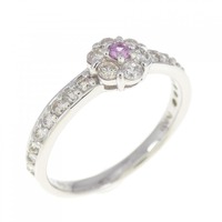 PT フラワー サファイヤ リング 0.03CT 拡散処理未検査