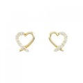 【新品】K18YG ハート ダイヤモンド ピアス 0.20CT