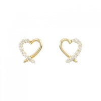 【新品】K18YG ハート ダイヤモンド ピアス 0.20CT