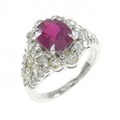 PT フラワー ルビー リング 2.01CT
