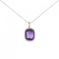 750PG/K18PG アメジスト ネックレス 9.32CT
