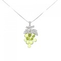 K18WG グレープ ペリドット ネックレス 8.93CT