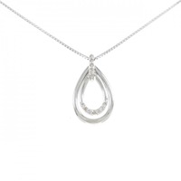 K18WG ダイヤモンド ネックレス 0.18CT