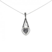 K18WG/K18BG ハート ダイヤモンド ネックレス 0.70CT