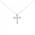 K18WG クロス ダイヤモンド ネックレス 0.32CT