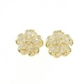 K18YG フラワー ダイヤモンド ピアス 0.50CT