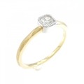 K18YG/PT ソリティア ダイヤモンド リング 0.249CT
