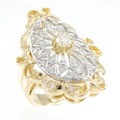 K18YG/PT ダイヤモンド リング 0.50CT
