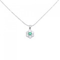 PT1000 フラワー エメラルド ネックレス 0.154CT