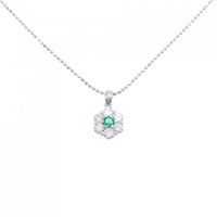 PT1000 フラワー エメラルド ネックレス 0.154CT