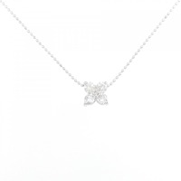 K18WG フラワー ダイヤモンド ネックレス 0.50CT