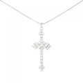 K18WG クロス ダイヤモンド ネックレス 2.13CT