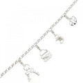 K18WG/750WG ハート ＆ ムーン ダイヤモンド ブレスレット 0.20CT
