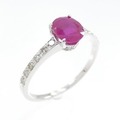 K18WG ルビー リング 0.795CT
