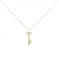 K10YG キー×ハート ダイヤモンド ネックレス 0.02CT
