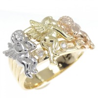 K18YG/PT/K18PG エンジェル ダイヤモンド リング 0.04CT