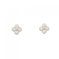 【新品】K18YG フラワー ダイヤモンド ピアス 0.501CT