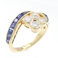 モワード フラワー サファイヤ リング 0.86CT