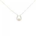 【リメイク】K18YG ホースシュー ダイヤモンド ネックレス 0.10CT