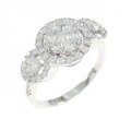 750WG フラワー ダイヤモンド リング 1.06CT