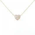 K18PG ハート パヴェ ダイヤモンド ネックレス 0.32CT