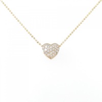 K18PG ハート パヴェ ダイヤモンド ネックレス 0.32CT