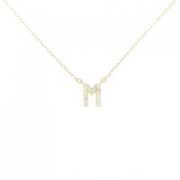 K18YG イニシャルM ダイヤモンド ネックレス 0.10CT