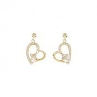 K18YG ハート ダイヤモンド ピアス 0.22CT