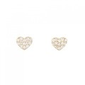 K18PG ハート ダイヤモンド ピアス 0.20CT