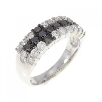 K18WG/K18BG クロス ダイヤモンド リング 1.00CT