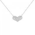 K14WG パヴェ ハート ダイヤモンド ネックレス 1.00CT