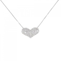 K14WG パヴェ ハート ダイヤモンド ネックレス 1.00CT