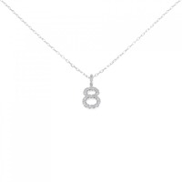 K18WG ナンバー8 ダイヤモンド ネックレス 0.09CT