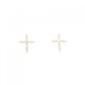 【リメイク】K18YG クロス ダイヤモンド ピアス 0.30CT