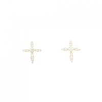【リメイク】K18YG クロス ダイヤモンド ピアス 0.30CT