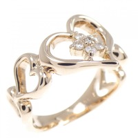 K18PG ハート ダイヤモンド リング 0.08CT