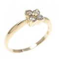 K18YG フラワー ダイヤモンド リング 0.2CT