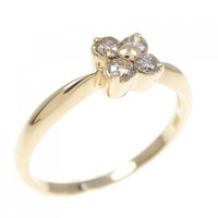 K18YG フラワー ダイヤモンド リング 0.2CT