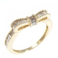 K18YG リボン ダイヤモンド リング 0.30CT