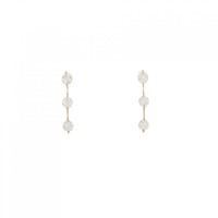 【リメイク】K18YG スリーストーン ダイヤモンド ピアス 0.20CT