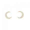 【リメイク】K18YG ムーン ダイヤモンド ピアス 0.20CT