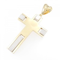 【新品】K18YG/K18WG クロス ペンダント