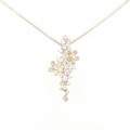 K18PG/K18YG フラワー ダイヤモンド ネックレス 0.83CT